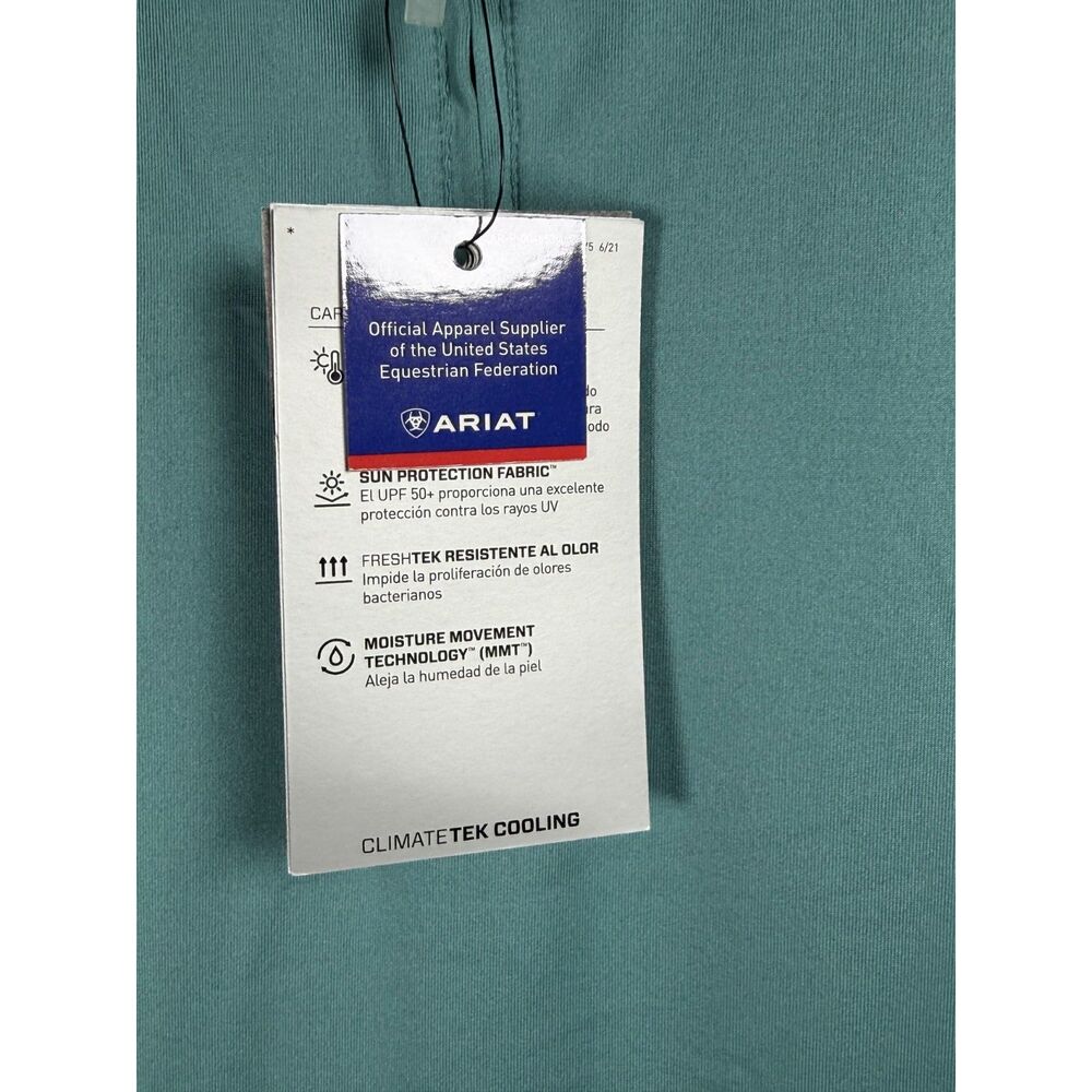 AriatTEK Womens Bandera 1/4 Zip Polo Shirt Teal Sun Protection Top NWT Size XXL - Picture 12 of 14